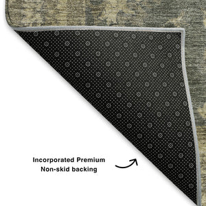 HomeRoots 5' X 8' Gray and Beige Oriental Area Rug - Stylish, Washable, UV-Protected, and Stain-Resistant Design 699724