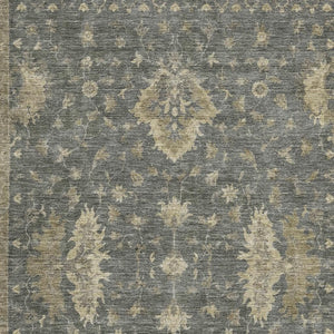 HomeRoots 5' X 8' Gray and Beige Oriental Area Rug - Stylish, Washable, UV-Protected, and Stain-Resistant Design 699724