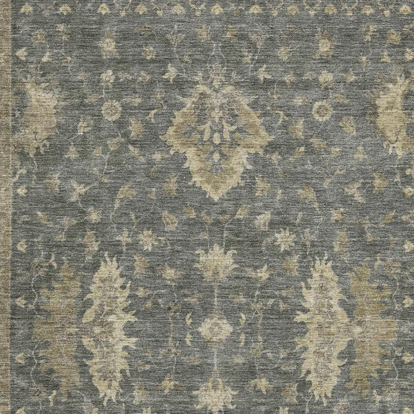HomeRoots 5' X 8' Gray and Beige Oriental Area Rug - Stylish, Washable, UV-Protected, and Stain-Resistant Design 699724