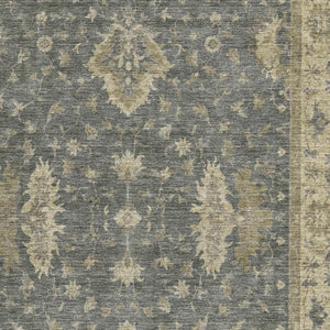 HomeRoots 9' X 12' Gray and Beige Oriental Area Rug - Washable, UV-Protected, Durable for Family Living Spaces 699727