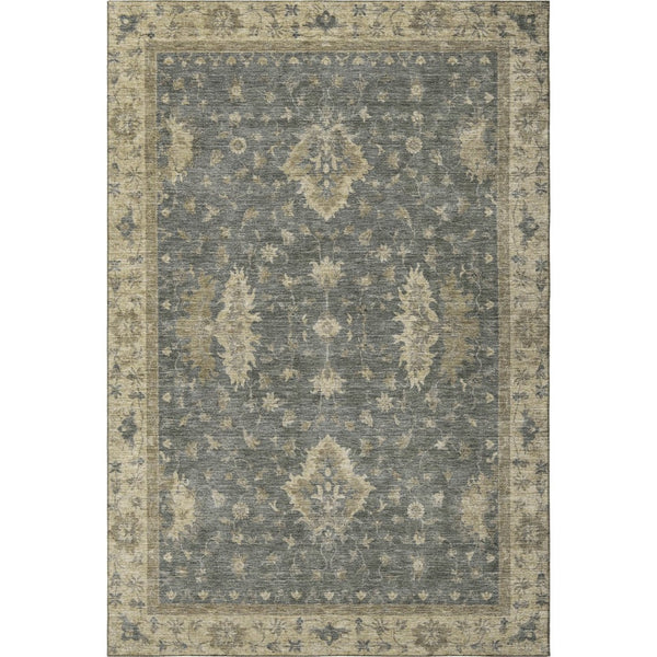 HomeRoots 9' X 12' Gray and Beige Oriental Area Rug - Washable, UV-Protected, Durable for Family Living Spaces 699727
