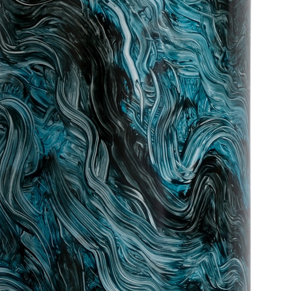 Chelsea House Malachite Cylinder Lamp With Hand-Painted Deep Green Finish, Antique Gold Leaf Mounting, Slim 27" 69973