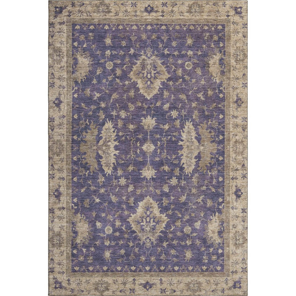 HomeRoots 5' X 8' Elegant Purple and Beige Oriental Area Rug - Stain Resistant, UV Protected, Durable Design 699736