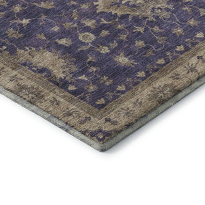HomeRoots 5' X 8' Elegant Purple and Beige Oriental Area Rug - Stain Resistant, UV Protected, Durable Design 699736