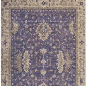 HomeRoots 5' X 8' Elegant Purple and Beige Oriental Area Rug - Stain Resistant, UV Protected, Durable Design 699736