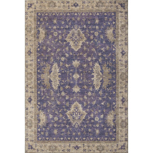 HomeRoots 5' X 8' Elegant Purple and Beige Oriental Area Rug - Stain Resistant, UV Protected, Durable Design 699736