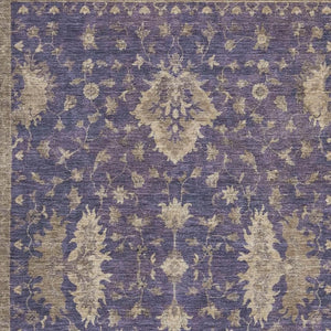 HomeRoots 9' X 12' Elegant Purple & Beige Washable Oriental Area Rug with Stain Resistance & UV Protection 699739