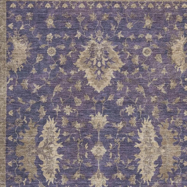 HomeRoots 9' X 12' Elegant Purple & Beige Washable Oriental Area Rug with Stain Resistance & UV Protection 699739