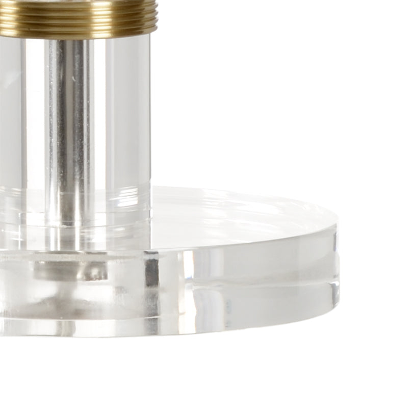 Chelsea House Merida Crystal Lamp With Antique Brass Accents, French-Inspired Clear Crystal Table Lamp, 31.5"H 69974