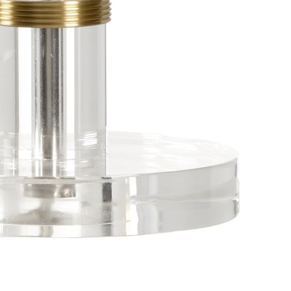 Chelsea House Merida Crystal Lamp With Antique Brass Accents, French-Inspired Clear Crystal Table Lamp, 31.5"H 69974