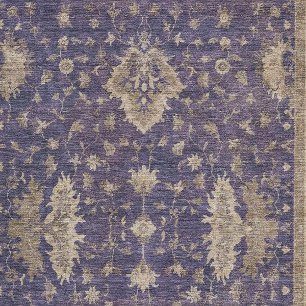 HomeRoots 10' Purple & Beige Oriental Area Rug – Washable, Stain-Resistant, UV Protected for Modern Living Spaces 699740