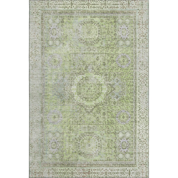 HomeRoots 8' X 10' Artichoke Green & Gray Oriental Area Rug - Durable, Stain Resistant, UV Protected Elegance 699744