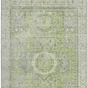 HomeRoots 8' X 10' Artichoke Green & Gray Oriental Area Rug - Durable, Stain Resistant, UV Protected Elegance 699744
