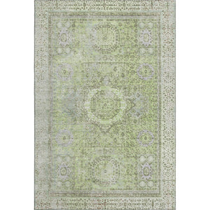 HomeRoots 10' X 14' Artichoke Green & Gray Oriental Washable Area Rug - Stylish, Durable, UV Protected & Easy Care 699746