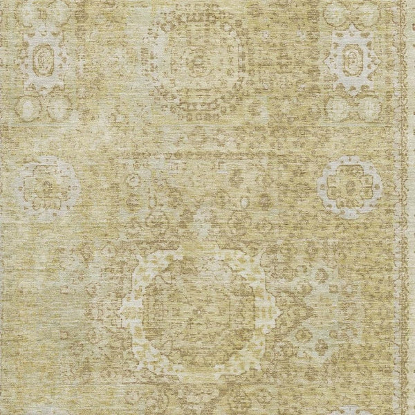 HomeRoots 5' X 8' Beige and Gold Oriental Area Rug – Stylish, Washable, UV-Protected, Durable for Busy Homes 699748