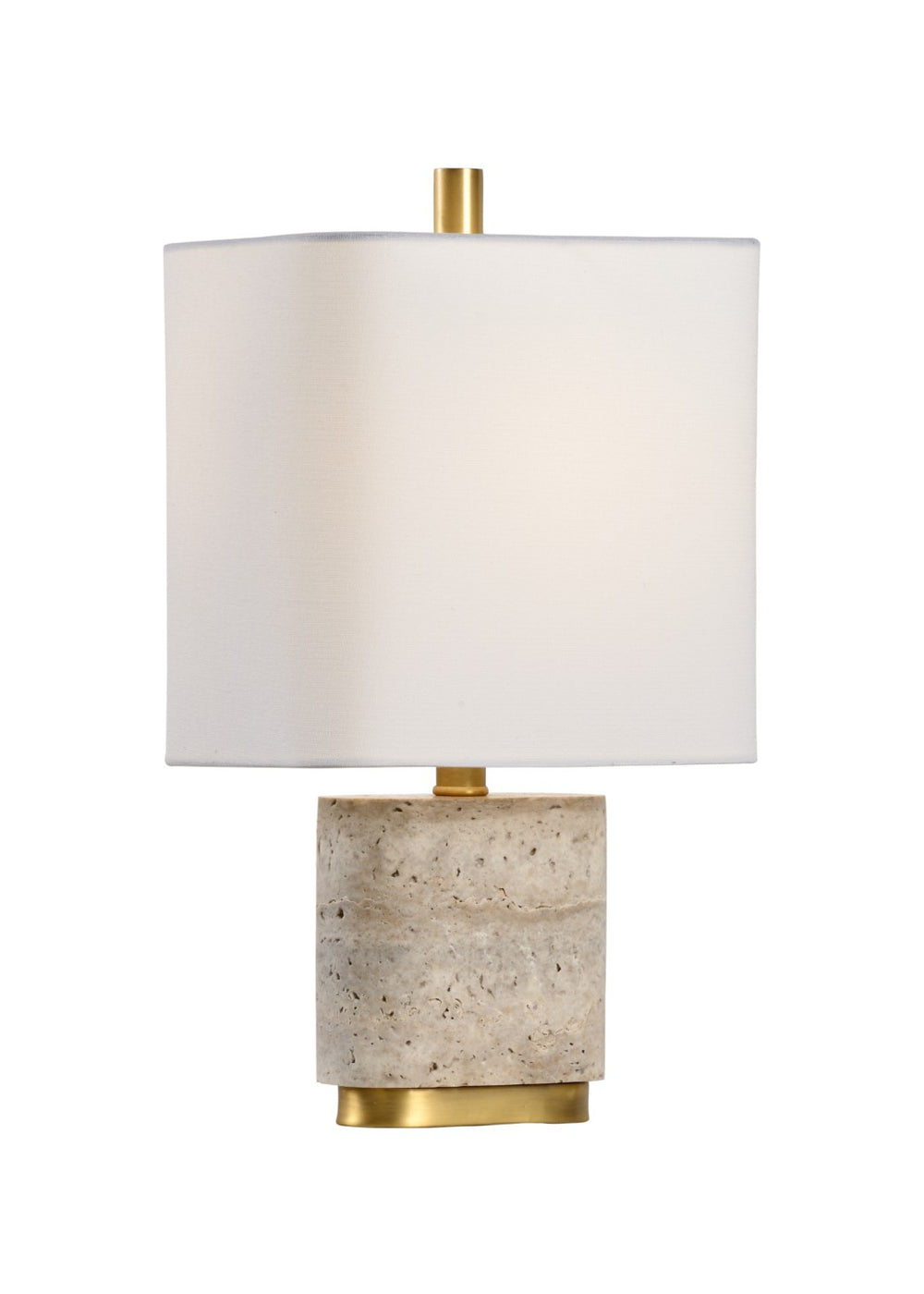 Chelsea House Stone Petite Stone Lamp With Antique Brass Accents — Compact 19" Ambient Lighting For Bedside, Desk 69975