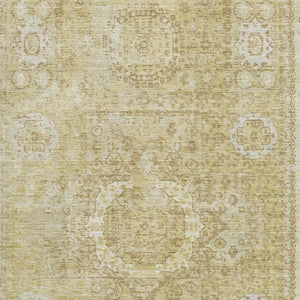 HomeRoots 9' X 12' Beige & Gold Oriental Area Rug - Washable, UV Protected, Stain Resistant for Easy Care 699751