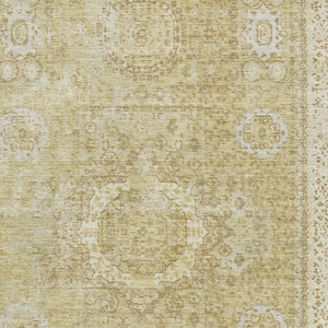 HomeRoots 10' X 14' Beige and Gold Oriental Washable Area Rug - Durable, Stain-Resistant, UV-Protected Elegance 699752