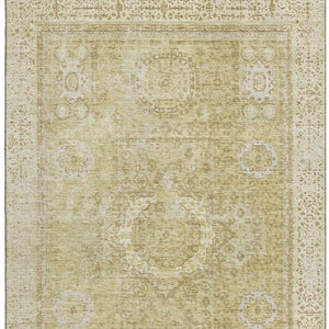 HomeRoots 10' X 14' Beige and Gold Oriental Washable Area Rug - Durable, Stain-Resistant, UV-Protected Elegance 699752