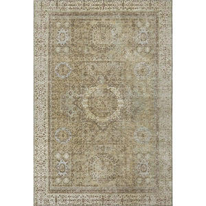 HomeRoots 5' X 8' Brown and Beige Oriental Area Rug – Durable, Washable, UV-Protected, Perfect for Busy Homes! 699754