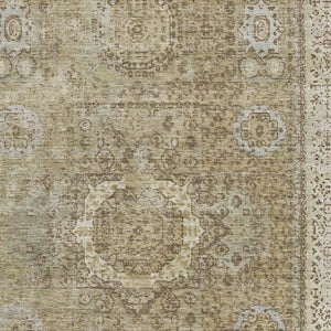 HomeRoots 8' X 10' Brown And Beige Oriental Area Rug - Washable, UV Protected, Stylish & Durable for Homes 699756