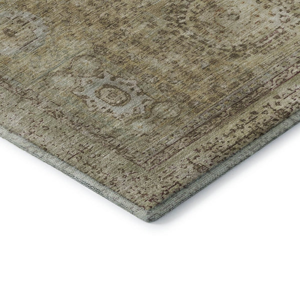 HomeRoots 9' X 12' Washable Brown & Beige Oriental Area Rug with UV Protection for Kids, Pets & Everyday Life 699757