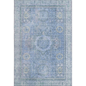 HomeRoots 10' Blue and Gray Oriental Washable Area Rug - Stain Resistant, UV Protected, Perfect for Family Rooms! 699764