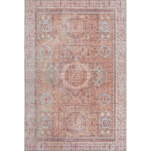 HomeRoots 5' X 8' Orange And Gray Oriental Area Rug - Washable, UV Protected, Durable, Stylish Home Accent 699772
