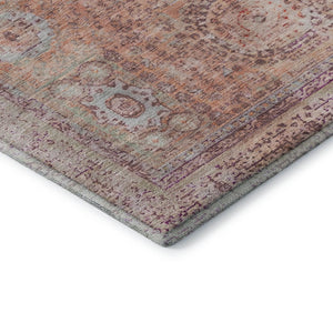 HomeRoots 5' X 8' Orange And Gray Oriental Area Rug - Washable, UV Protected, Durable, Stylish Home Accent 699772