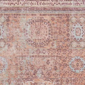 HomeRoots 5' X 8' Orange And Gray Oriental Area Rug - Washable, UV Protected, Durable, Stylish Home Accent 699772