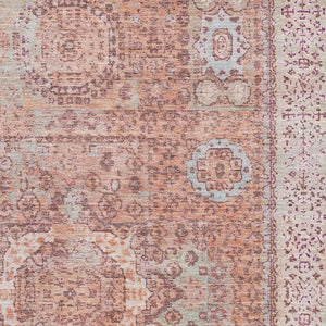 HomeRoots 10' X 14' Orange and Gray Oriental Area Rug - Durable, Washable, UV-Protected, Non-Slip Backing! 699776