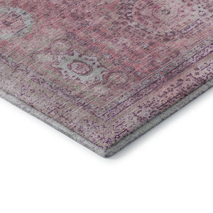 HomeRoots 5' X 8' Pink and Gray Oriental Area Rug – Washable, UV Protected, Stylish and Durable for Homes 699778