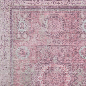 HomeRoots 8' X 10' Pink And Gray Oriental Area Rug - Durable, Stain-Resistant, UV Protected for Family Homes 699780