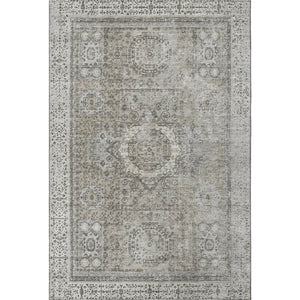 HomeRoots 9' X 12' Pewter & Silver Washable Area Rug with UV Protection – Durable, Stylish, Perfect for Families! 699787