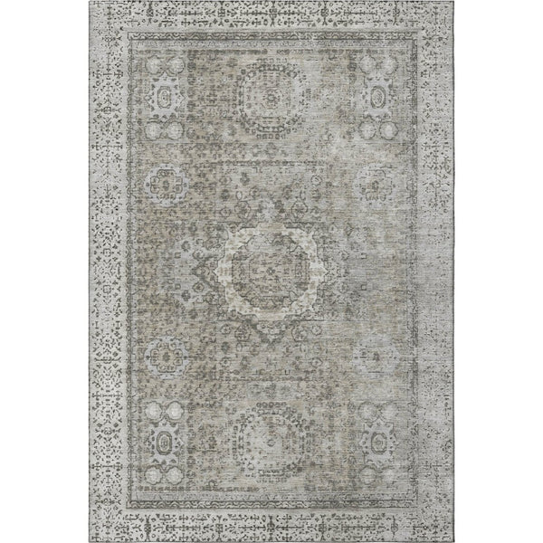 HomeRoots 9' X 12' Pewter & Silver Washable Area Rug with UV Protection – Durable, Stylish, Perfect for Families! 699787