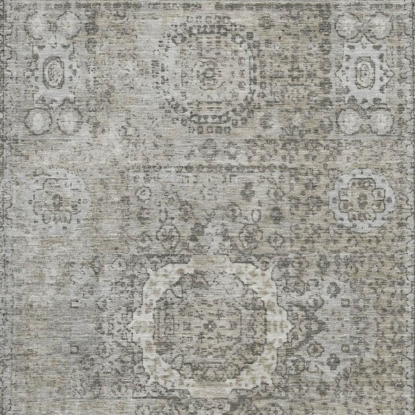 HomeRoots 10' X 14' Pewter and Silver Oriental Area Rug – Washable, Stain-Resistant, UV Protected Elegance 699788