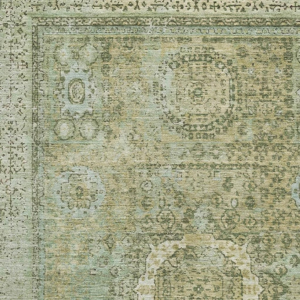 HomeRoots 5' X 8' Sage and Gray Oriental Area Rug – Washable, UV-Protected, Stylish & Durable for Every Room 699790