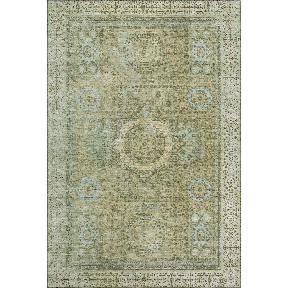 HomeRoots 8' X 10' Sage and Gray Oriental Area Rug - Durable, Washable, UV Protected for Elegant Living Spaces 699792