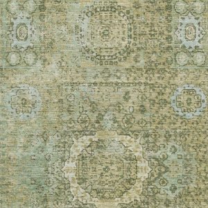 HomeRoots 8' X 10' Sage and Gray Oriental Area Rug - Durable, Washable, UV Protected for Elegant Living Spaces 699792