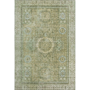 HomeRoots 9' X 12' Elegant Sage and Gray Oriental Area Rug - Washable, UV Protected, Stain-Resistant Design 699793