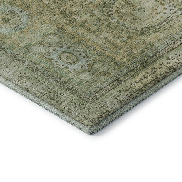 HomeRoots 9' X 12' Elegant Sage and Gray Oriental Area Rug - Washable, UV Protected, Stain-Resistant Design 699793