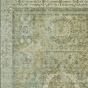 HomeRoots 10' X 14' Sage and Gray Oriental Area Rug – Washable, Stain Resistant, UV Protection for Busy Homes 699794