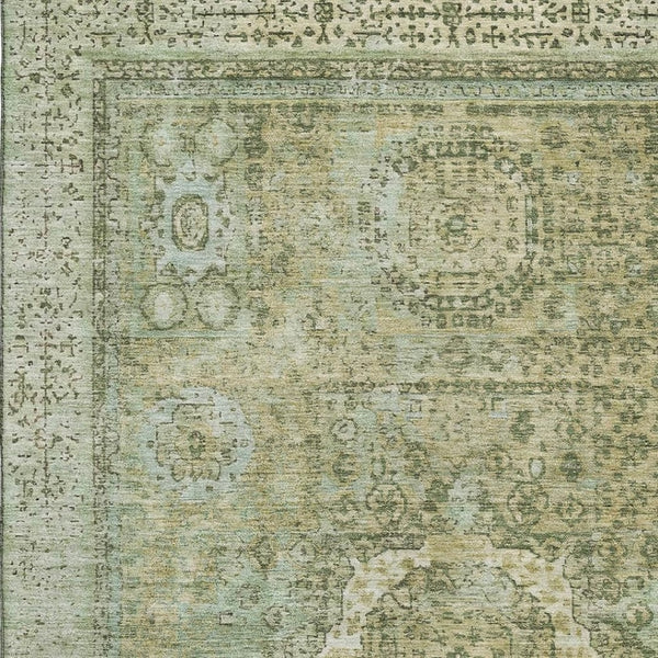 HomeRoots 10' X 14' Sage and Gray Oriental Area Rug – Washable, Stain Resistant, UV Protection for Busy Homes 699794