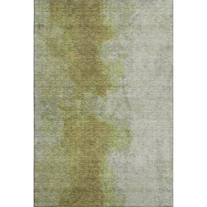 HomeRoots 8' X 10' Washable Olive Green & Beige Abstract Area Rug - Durable, Stain-Resistant, UV Protected Design 699810