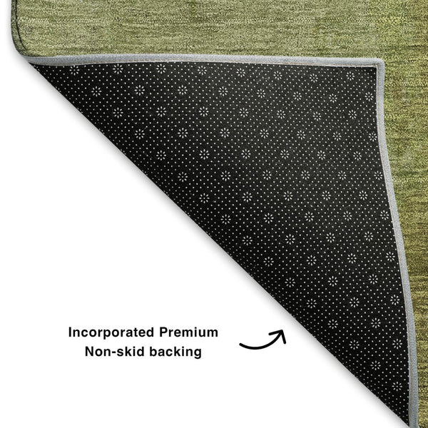 HomeRoots 9' X 12' Olive Green and Beige Abstract Area Rug - Durable, Stain Resistant, UV Protected for Homes 699811