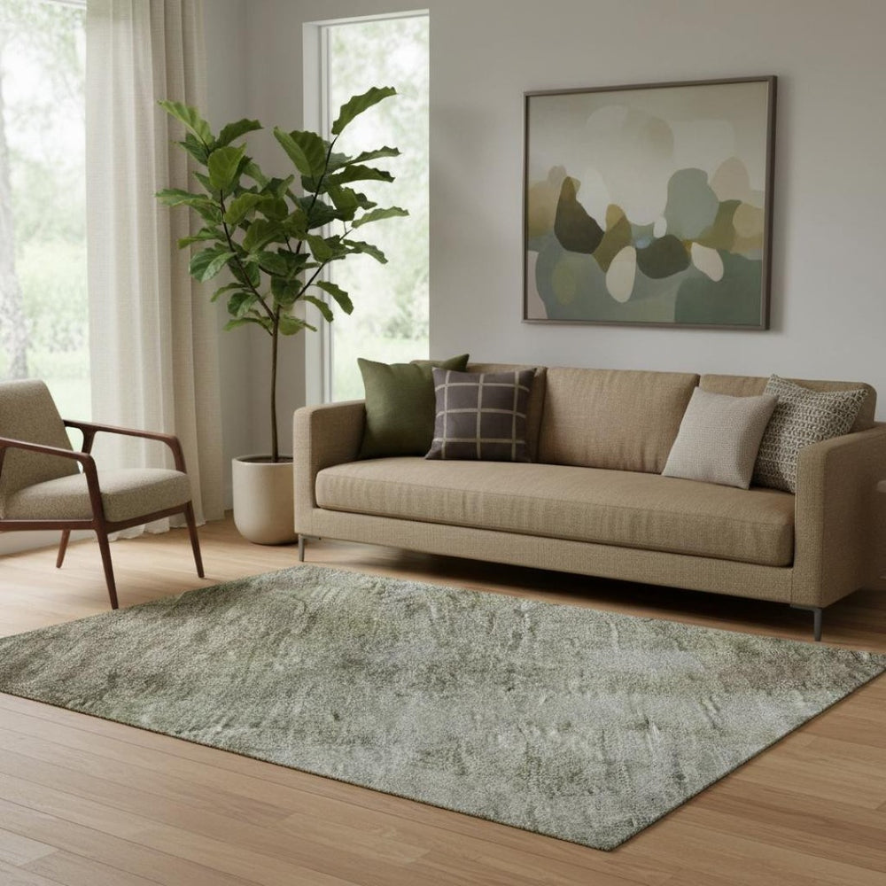 HomeRoots 5' X 8' Stylish Taupe and Beige Abstract Area Rug - Durable, Washable, UV-Protected for Homes 699814
