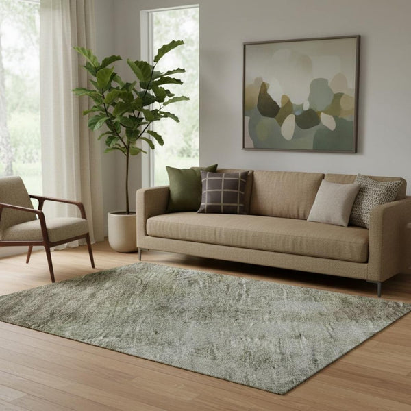HomeRoots 5' X 8' Stylish Taupe and Beige Abstract Area Rug - Durable, Washable, UV-Protected for Homes 699814