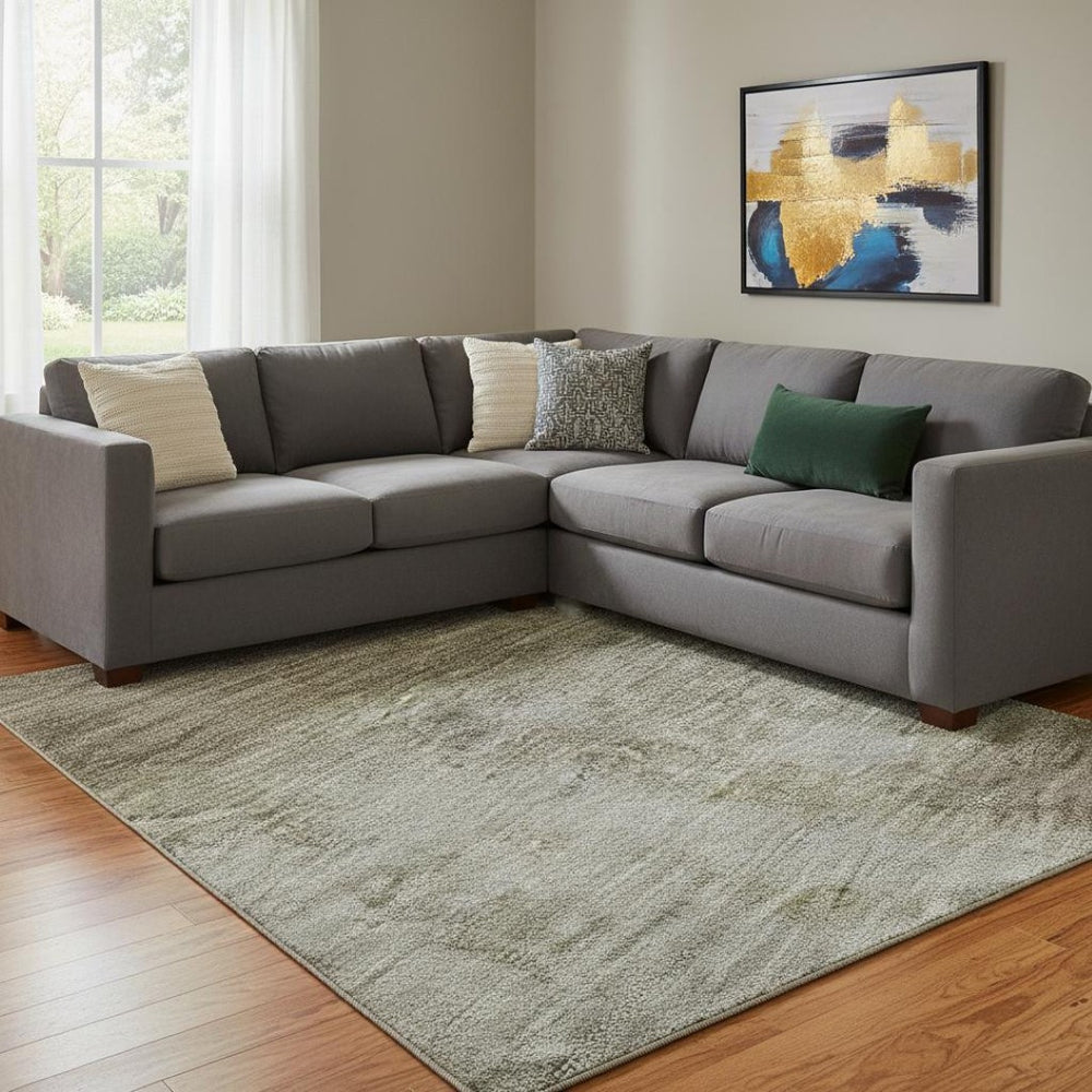 HomeRoots 8' X 10' Taupe & Beige Abstract Washable Area Rug with UV Protection for Modern Homes & Durability 699816