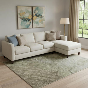 HomeRoots 9' X 12' Taupe and Beige Abstract Area Rug - Washable, Stain-Resistant, UV Protected for Busy Homes 699817