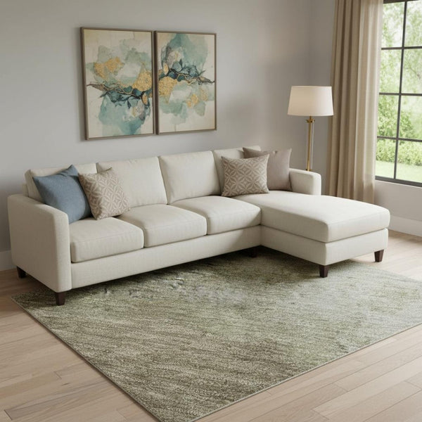 HomeRoots 9' X 12' Taupe and Beige Abstract Area Rug - Washable, Stain-Resistant, UV Protected for Busy Homes 699817